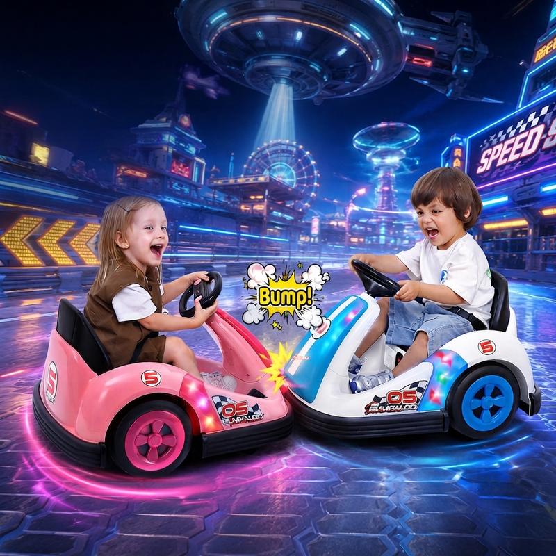 12V Kids Bumper Car with Big Wheel