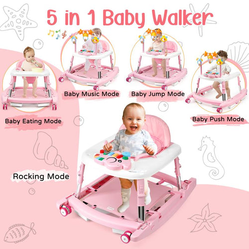 5-in-1 Baby Walker with Music Toy