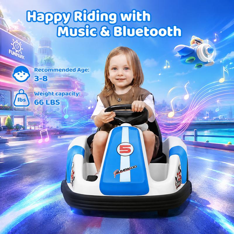 12V Kids Bumper Car with Big Wheel