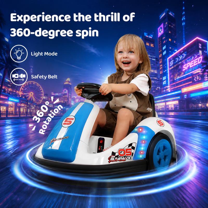 12V Kids Bumper Car with Big Wheel