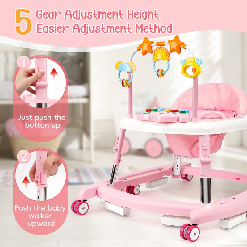 5-in-1 Baby Walker with Music Toy