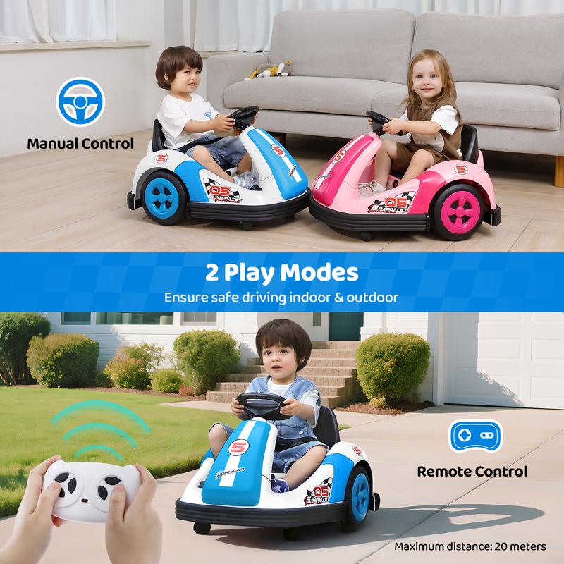 12V Kids Bumper Car with Big Wheel