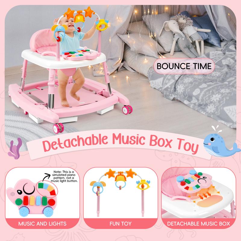 5-in-1 Baby Walker with Music Toy
