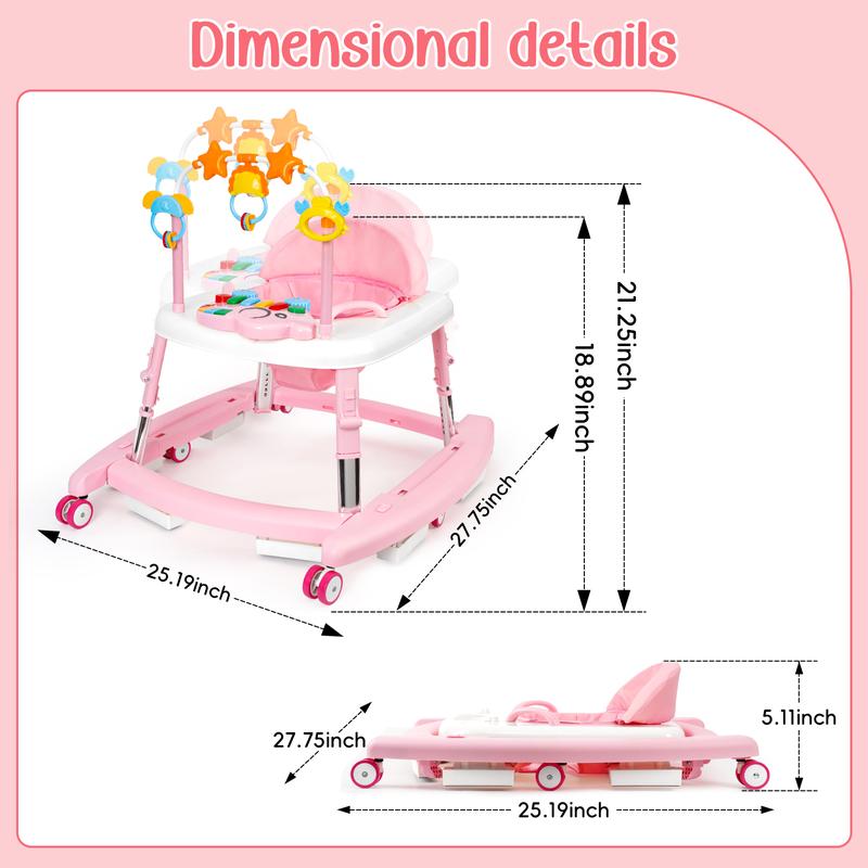 5-in-1 Baby Walker with Music Toy