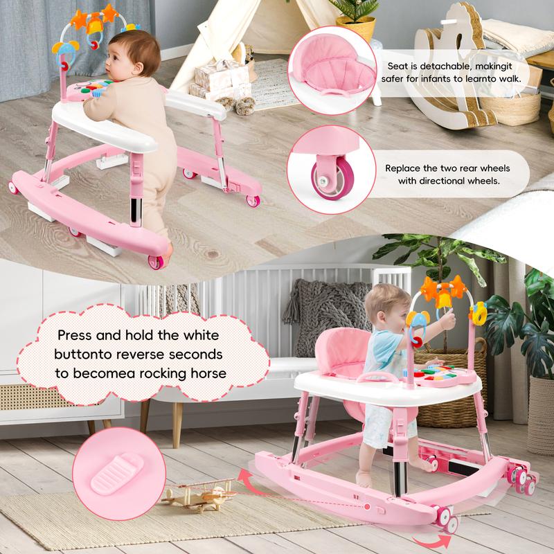 5-in-1 Baby Walker with Music Toy